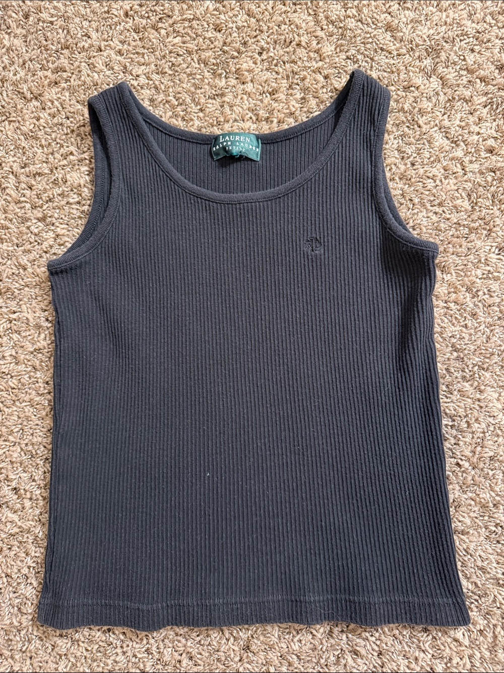 Ralph Lauren Black Ribbed Crop Tank